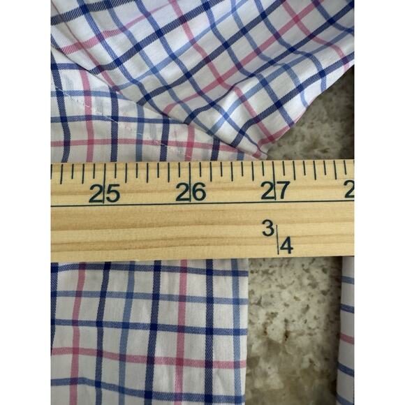 Lauren RL Shirt Men’s 18 38/39 Tall Blue Checked Logo Preppy Academic - Picture 9 of 12